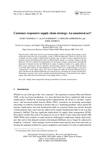 Customer responsive supply chain strategy