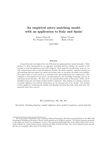 An empirical micro matching model with an application to Italy and