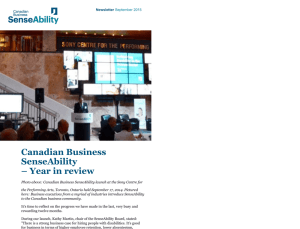 Newsletter September 2015 - Canadian Business SenseAbility