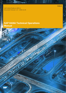 SAP HANA Technical Operations Manual