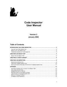 Code Inspector User Manual