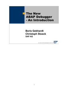 The New ABAP Debugger