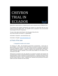 CHEVRON TRIAL IN ECUADOR