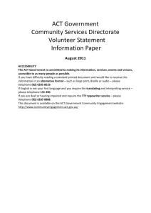 Volunteer Statement Information Paper - Community Services