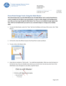 PowerPoint Design Tools: Using the Slide Master