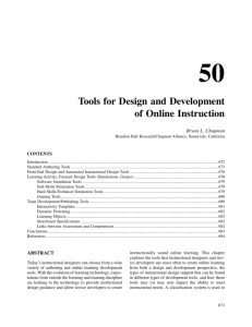 Tools for Design and Development of Online Instruction