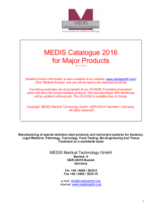 Catalogue “Major Products“ - MEDIS Medical Technology GmbH