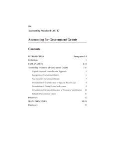 Accounting for Government Grants