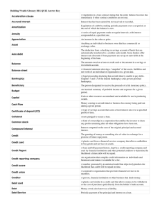 Business Statistics Building Wealth Glossary Quiz BIG QUIZ Answer