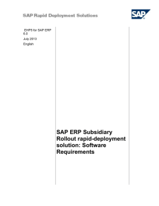 SAP ERP Subsidiary Rollout rapid-deployment solution: Software