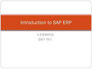 SAP/ ERP & Arbitration, 26th July 2015 at Jaipur, Introduction to SAP