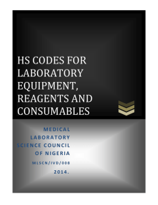 hs codes for laboratory equipment, reagents and