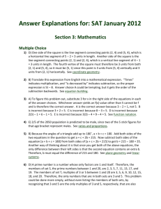 Answer Explanations for: SAT January 2012 Section 3