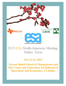 ESA Conference Program - The University of Texas at Dallas