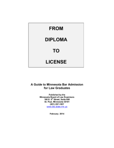 From Diploma to License Brochure - Minnesota State Board of Law