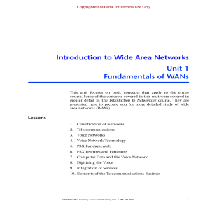 Introduction to Wide Area Networks Unit 1 Fundamentals of WANs