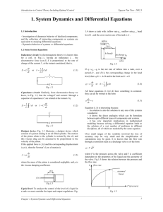 1. System Dynamics and Differential Equations