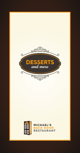 Dessert Menu - Michael's Back Door