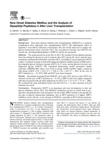 New-Onset Diabetes Mellitus and the Analysis of Dipeptidyl