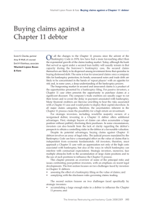 Buying claims against a Chapter 11 debtor