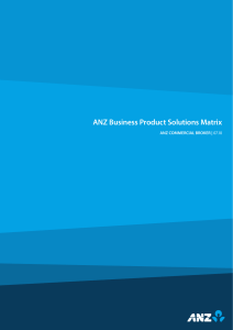 ANZ Business Product Solutions Matrix
