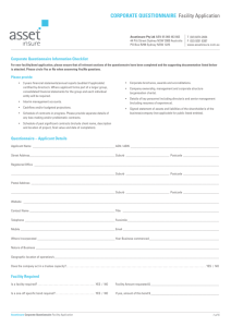 CoRpoRAte QuestionnAiRe Facility Application