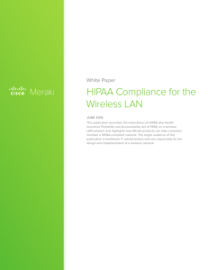 HIPAA Compliance for the Wireless LAN - Meraki