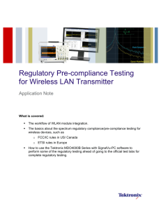 Regulatory Pre-compliance Testing for Wireless LAN