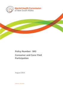 Consumer and carer paid participation