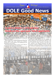 In 2013, DOLE's 1,319 job fairs hired-on-the-spot over 100