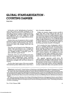 Global Standardization - Courting Danger