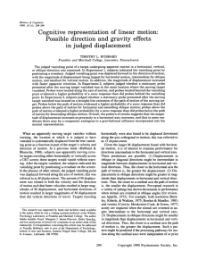 Cognitive representation of linear motion