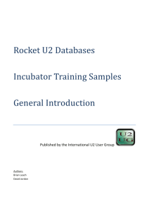 Rocket U2 Databases Incubator Training Samples General