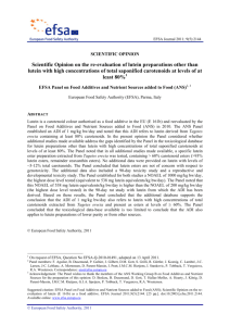 Scientific Opinion on the re-evaluation of lutein - EFSA