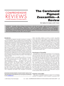 The Carotenoid Pigment Zeaxanthin—A Review