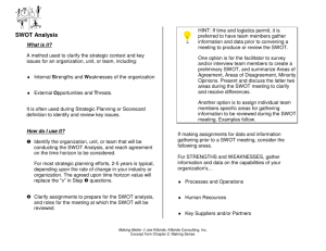 SWOT Analysis - Kilbride Consulting