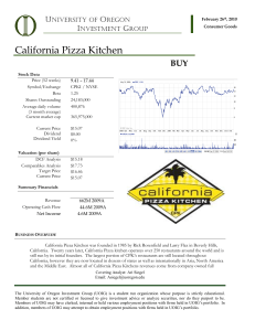 California Pizza Kitchen - University of Oregon Investment Group