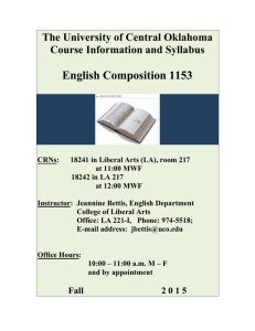 English Composition 1153 - University of Central Oklahoma