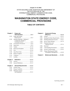 washington state energy code, commercial provisions