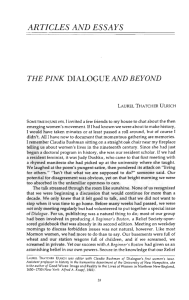 ARTICLES AND ESSAYS THE PINK DIALOGUE AND BEYOND