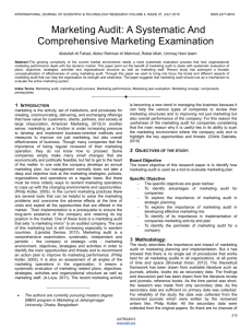 Marketing Audit: A Systematic And Comprehensive Marketing