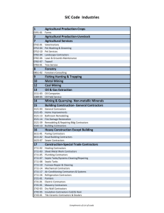 SIC Code Industries
