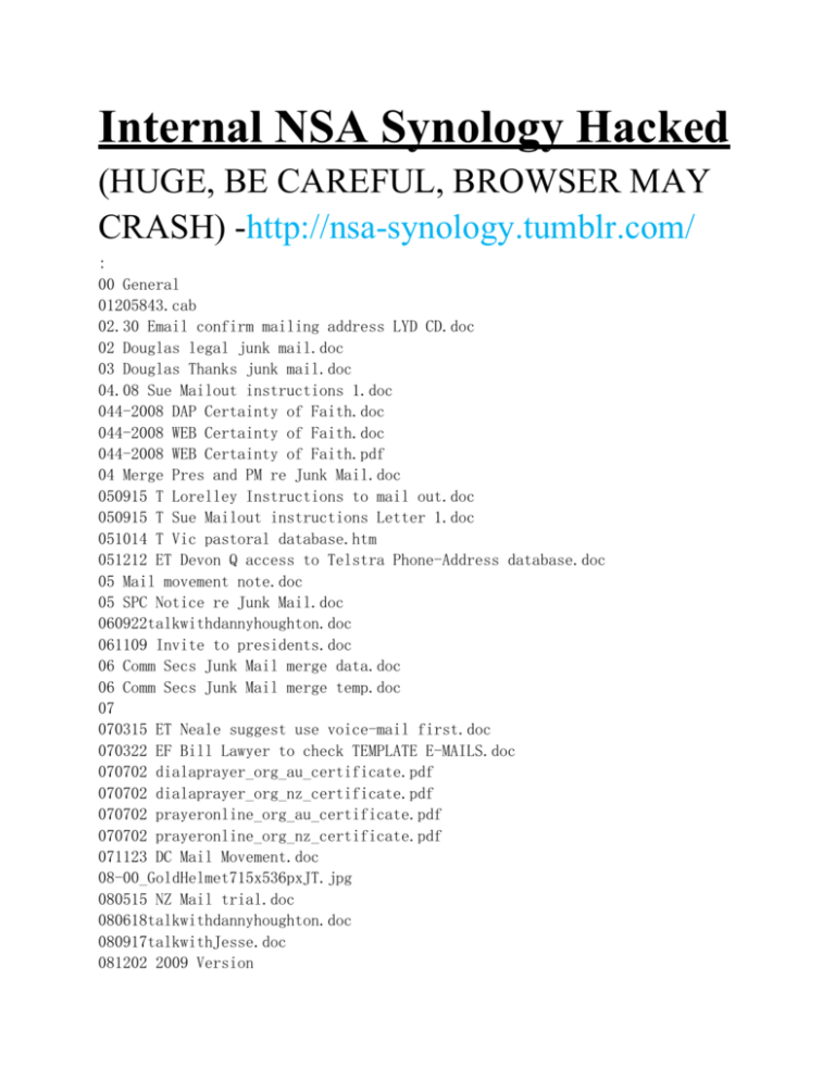 Internal Nsa Synology Hacked