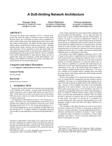 A DoS-limiting Network Architecture - David Wetherall