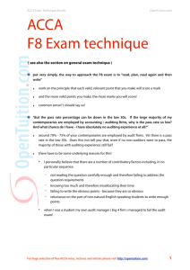 F8 exam technique