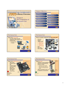 Chapter 4 The Components of the System Unit