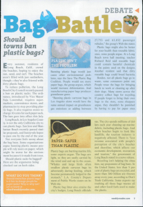 . ^ DEBATE Should towns ban plastic bags?