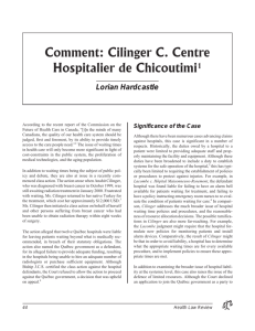 Comment: Cilinger C. Centre Hospitalier de Chicoutimi1