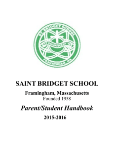 SAINT BRIDGET SCHOOL Parent/Student Handbook