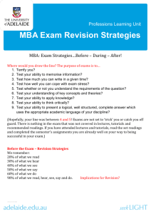 MBA Exam Revision Strategies